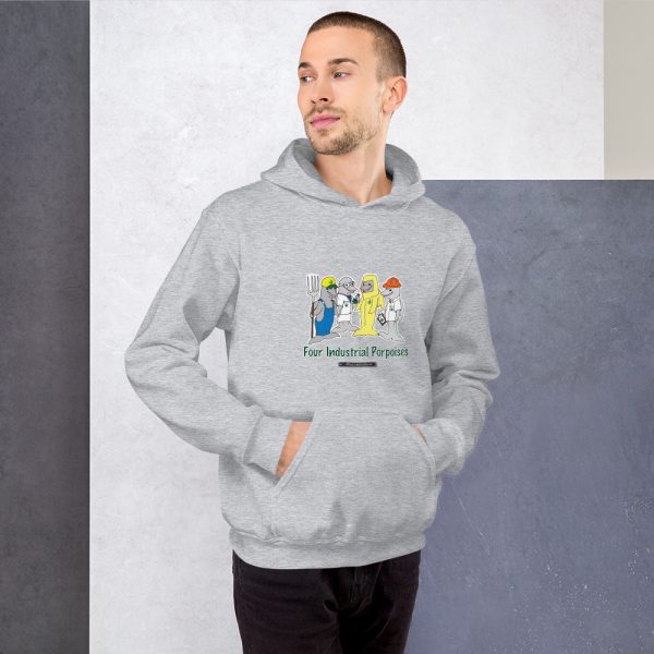 Offbeat Mixed Media Four Industrial Porpoises Hooded Sweatshirt - Image 5