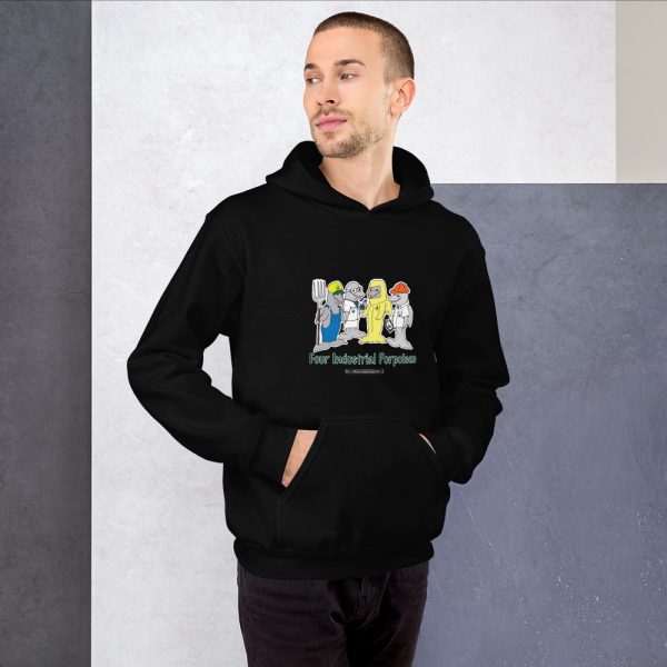 Offbeat Mixed Media Four Industrial Porpoises Hooded Sweatshirt - Image 2