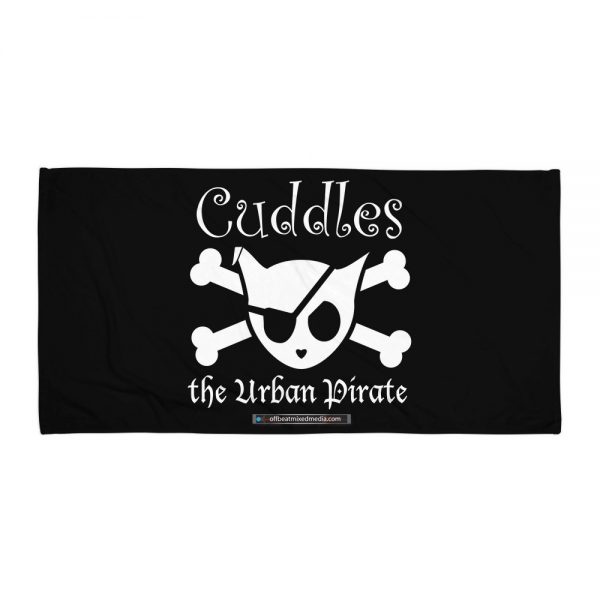 Offbeat Mixed Media Cuddles The Urban Pirate Jolly Roger Beach Towel