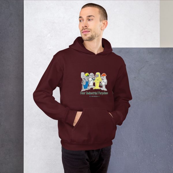 Offbeat Mixed Media Four Industrial Porpoises Hooded Sweatshirt - Image 7