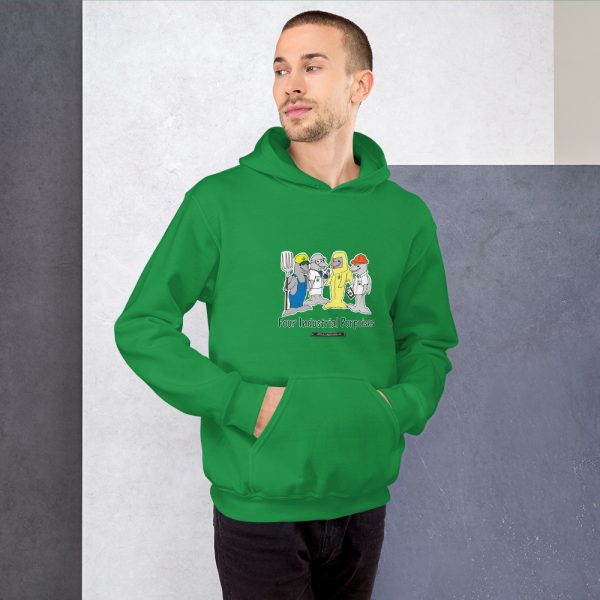 Offbeat Mixed Media Four Industrial Porpoises Hooded Sweatshirt - Image 6