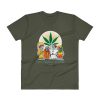 Offbeat Mixed Media Four Religious Porpoises V-Neck T-Shirt - Image 4