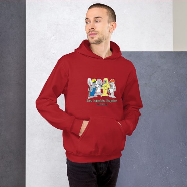 Offbeat Mixed Media Four Industrial Porpoises Hooded Sweatshirt - Image 8